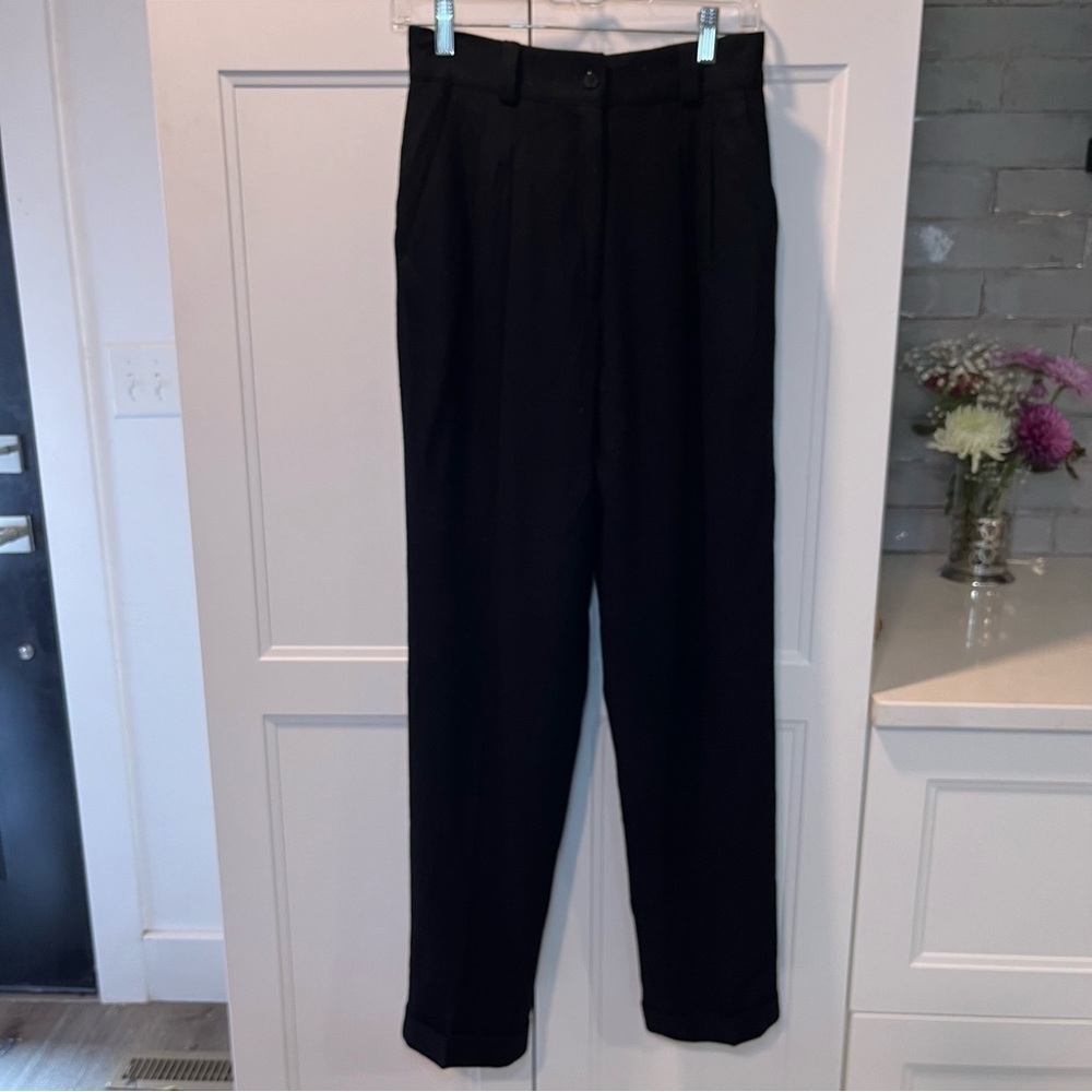 David Eliot New York Black Vintage Wool Trousers 8